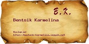 Bentsik Karmelina névjegykártya